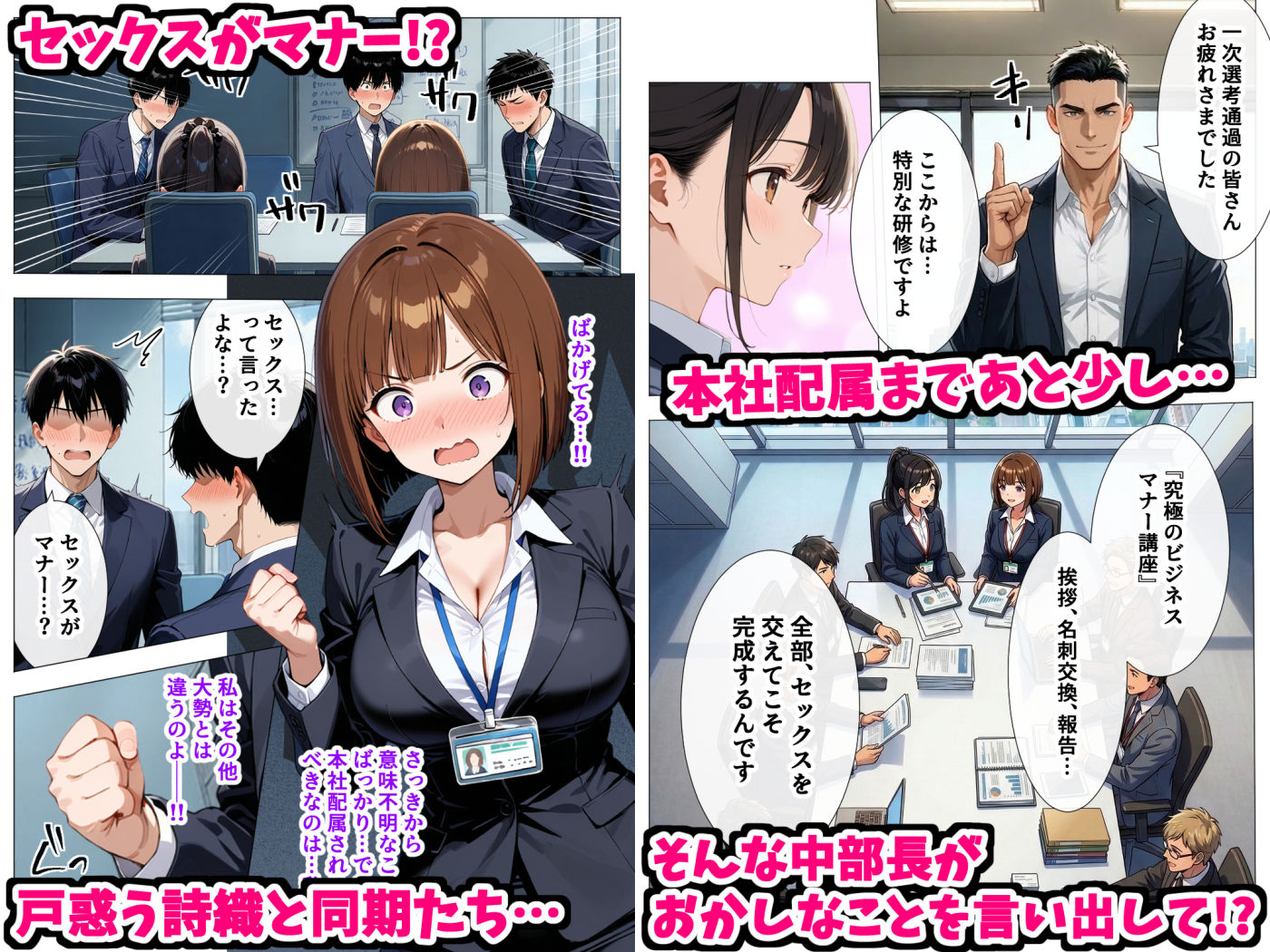 セックスはビジネスマナー！？新入社員を生ハメ中出し研修〜オフィスではセックスが新しい挨拶と評価基準になりました〜 preview 3